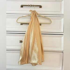 Gold scarf top, so many ways you can tie it!